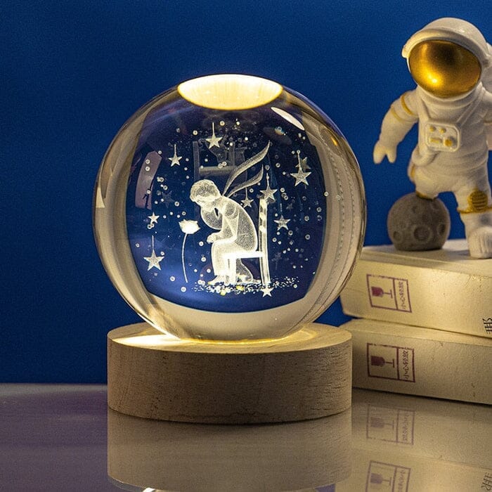 Lampe Décorative Spatiale 3D - Cosmic Glow Casa (Luminária 2) Mascato Shop Garçon avec une Rose Lumière Jaune