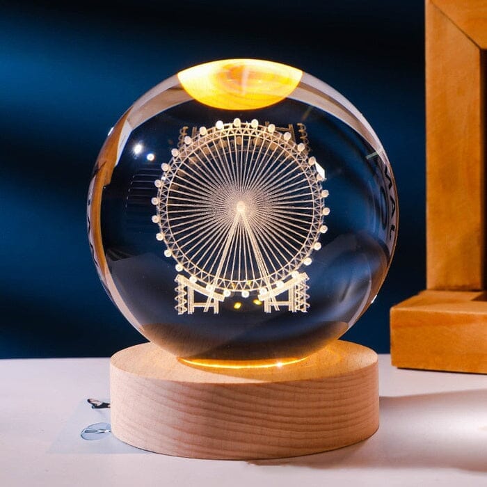 Lampe Décorative Spatiale 3D - Cosmic Glow Casa (Luminária 2) Mascato Shop Grande Roue Lumière Jaune