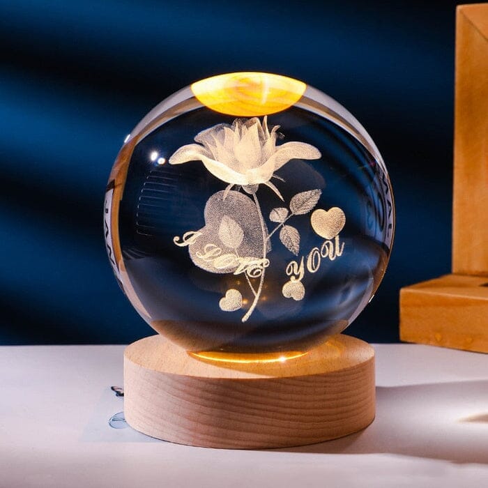 Lampe Décorative Spatiale 3D - Cosmic Glow Casa (Luminária 2) Mascato Shop Rose - Je t’aime Lumière Jaune